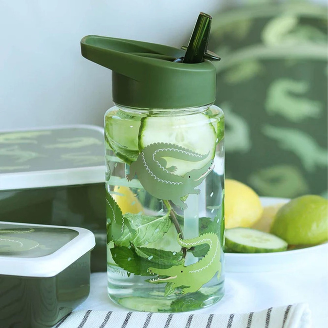 Butelka na wodę dla dzieci Crocodiles 0,45L - A Little Lovely Company