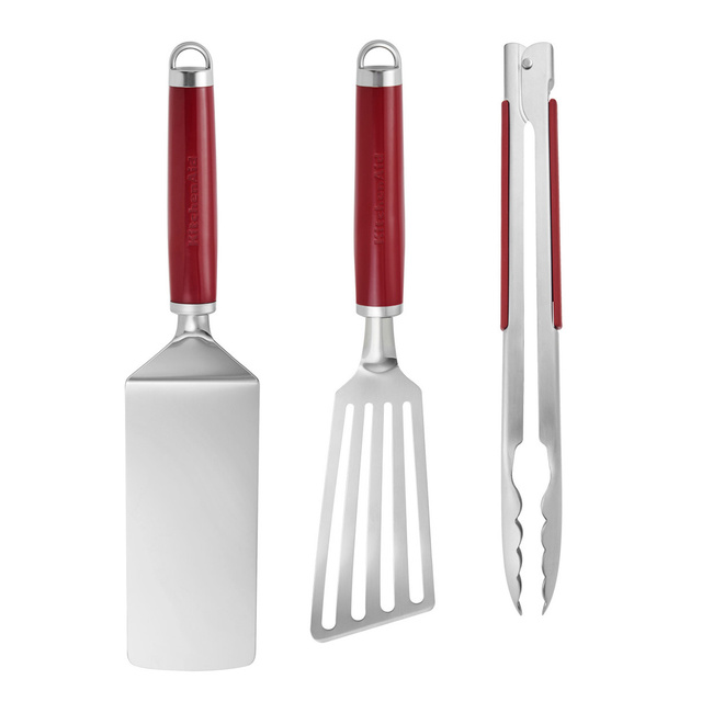 Kitchenaid zestaw do grilla szczypce + 2 łopatki Empire red.