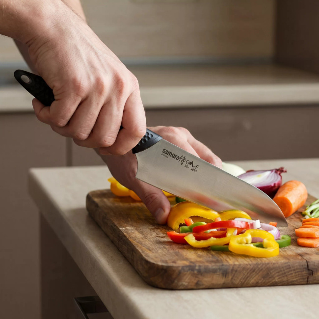 Samura Golf Nóż Kuchenny Santoku AUS-8, ostrze 18 cm