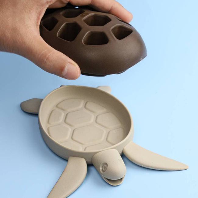 Podstawka na szczoteczki Qualy Save Turtle szara, w kształcie żółwia