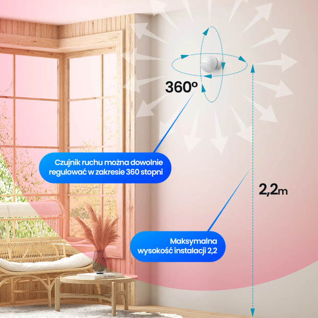 Extralink Smart Life Motion Sensor | Czujnik ruchu | Pir, Smart Home, Tuya