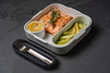 Lunch box kwadratowy Black+Blum 1 l, morski, z widelcem i pojemnikiem na sos