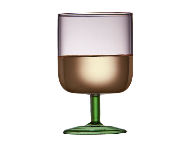 Kieliszki do wina Lyngby Glas Torino 300 ml, różowy i zielony, 2 sztuki