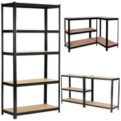 EXTRALINK Regał magazynowy metalowy 180x90x40 czarny metalowe regały magazynowe