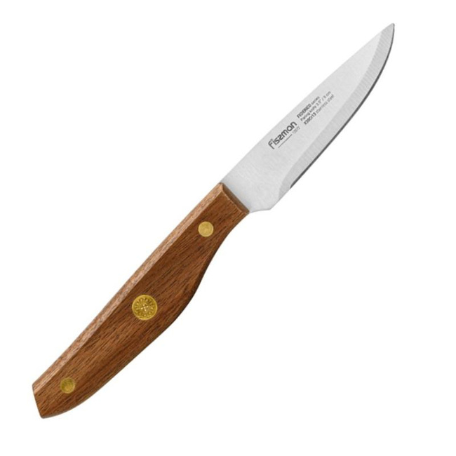 Fissman Federico Nóż Kuchenny do Obierania Warzyw i Owoców, Ostrze 8 cm, Stal X30Cr13, Rękojeść Akacja