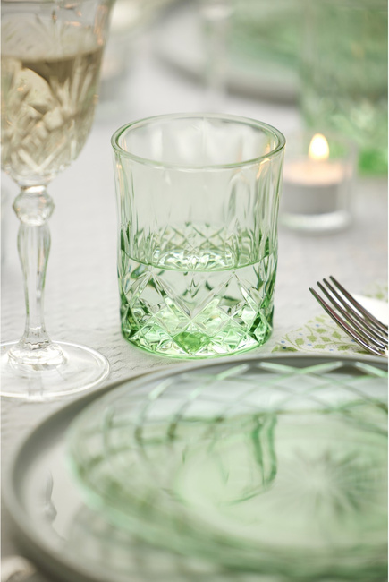 Talerze Sorrento 21 cm 4 sztuki zielone 32010 szklane Lyngby Glas 