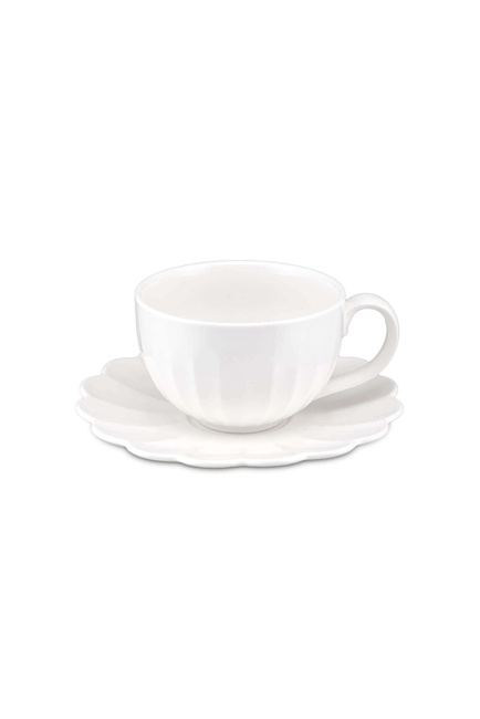Bellavista Kubek do herbaty ze spodkiem 250 Ml Biały - La Porcellana Bianca
