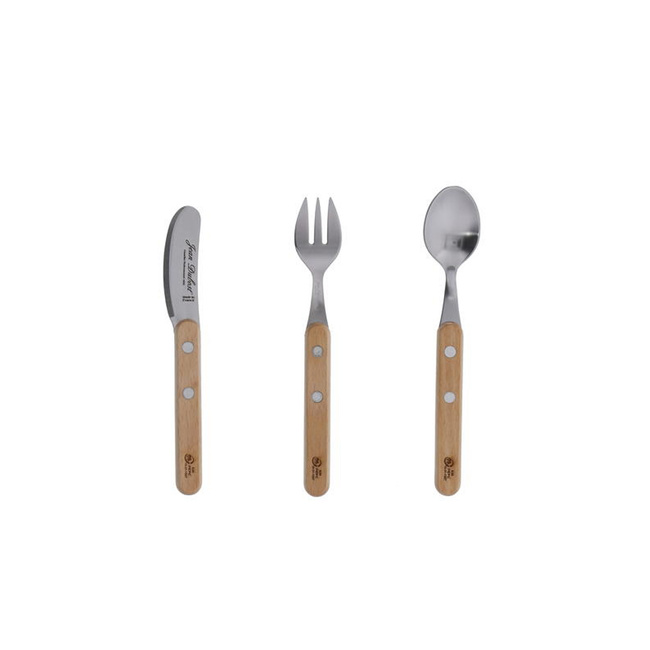 Zestaw sztućców dla dzieci Bistrot - stal nierdzewna - 3 szt. - pudełko kraft - Jean Dubost