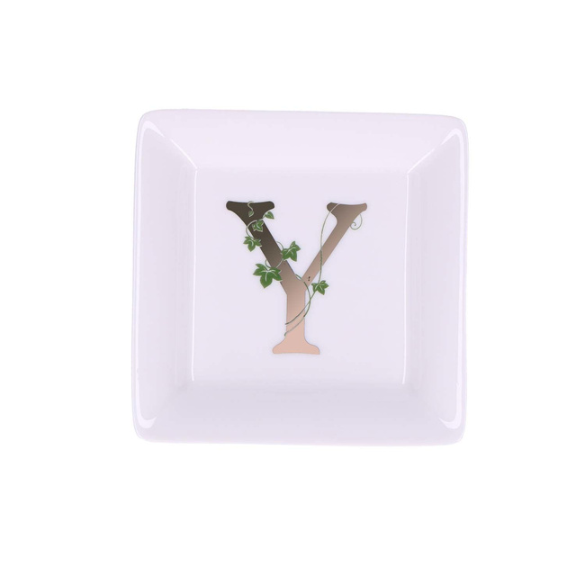Talerzyk Kwadratowy 10 cm, Wzór Y - La Porcellana Bianca