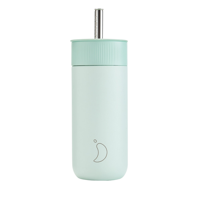 Termiczny kubek 2w1 ze słomką | 500ml | Miętowy series 2 - Chillys bottles