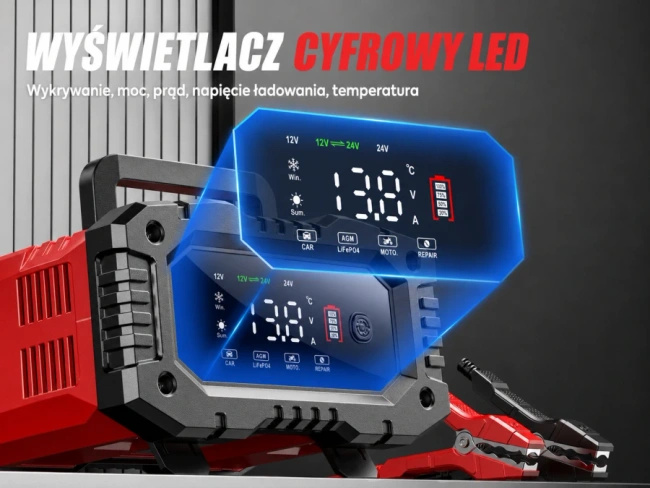 Prostownik samochodowy Extralink EX.98215 z trybem naprawy, 12 V i 24 V, 20 A