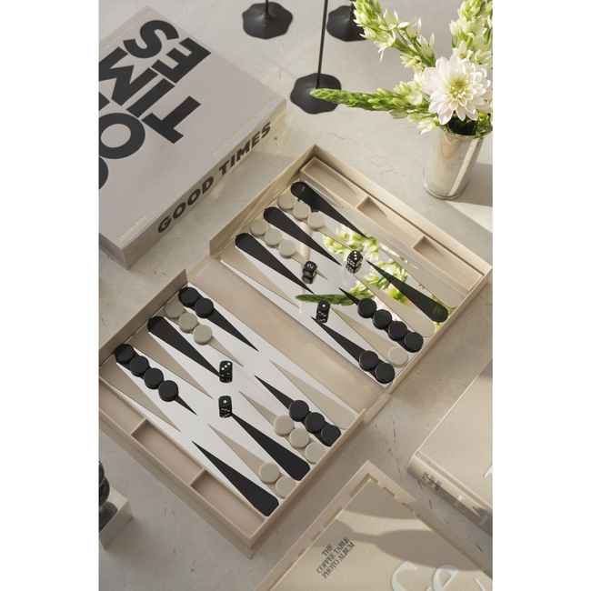 Backgammon Printworks Art of Backgammon Mirror, beżowy, lustrzana plansza
