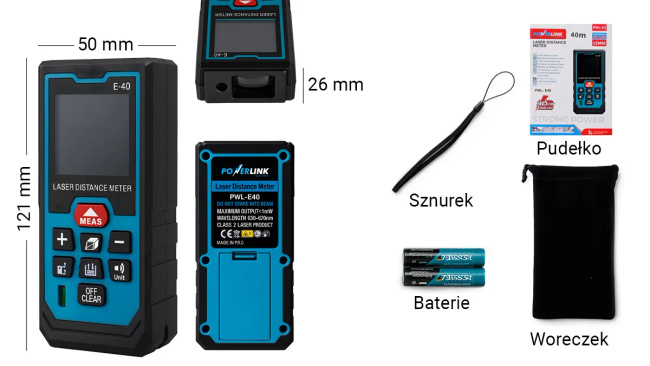 Powerlink by Extralink | Dalmierz laserowy | 40m Pwl-Es-40