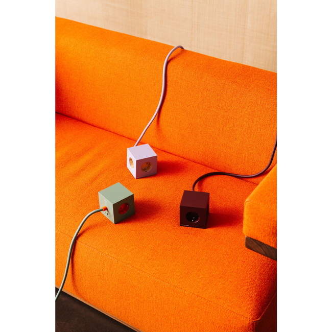 rozszerzacze gniazd elektrycznych 2 gniazda z podwójnym usb-c 30 W Square bordowy - Avolt