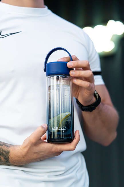 Butelka z podwójną ścianką i zaparzaczem Fuori 350 ml Granatowa 30183 - Vialli Design