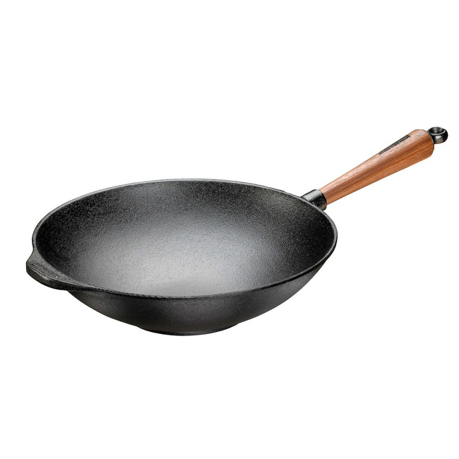 Walnut Wok żeliwny - 30 cm, Czarny - Skeppshult