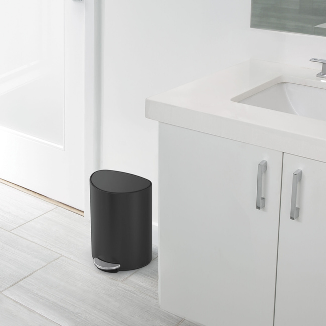 Kosz pedałowy Simplehuman CW2109, 6 l, półokrągły, matowa czerń