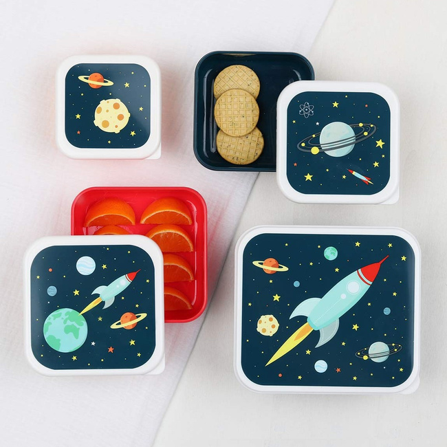 Lunchbox dla dzieci Space - zestaw 4 szt - A Little Lovely Company