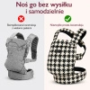 Nosidełko dla dzieci Momcozy BC001, trzy pozycje noszenia, wzór krata