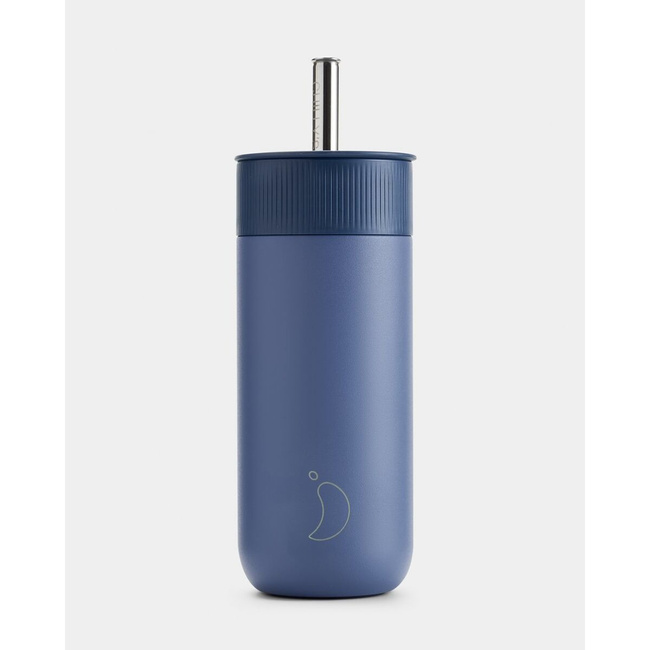 Termiczny Kubek 2w1 Ze Słomką | 500ml | Granatowy - Chilly's Bottles