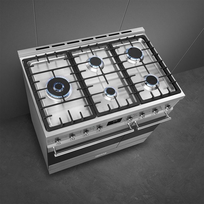 Smeg - Kuchnia wolnostojąca Symfonia C92Gpx2 Stal nierdzewna.