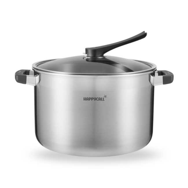 Happycall Garnek 3-warstowy ze stali nierdzewnej ze szklaną pokrywką 14 L 30 cm