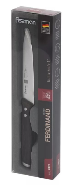 Nóż uniwersalny Fissman Ferdinand 13 cm, stal X50CrMoV15, drewniana rękojeść