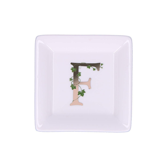 Talerzyk Kwadratowy 10 cm, Wzór F - La Porcellana Bianca