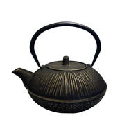 Dzbanek do herbaty żeliwny 1,1l Lines czarno-złoty - Zest for Life