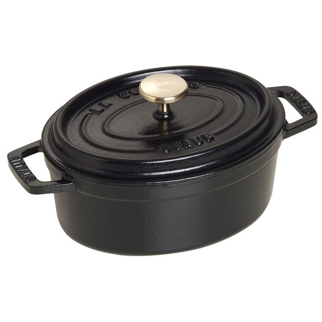 Staub la cocotte garnek żeliwny owalny 600 ml, czarny
