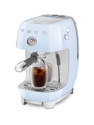 Smeg - Ekspres do kawy, kolbowy ECF03PBEU 50's Style - niebieski