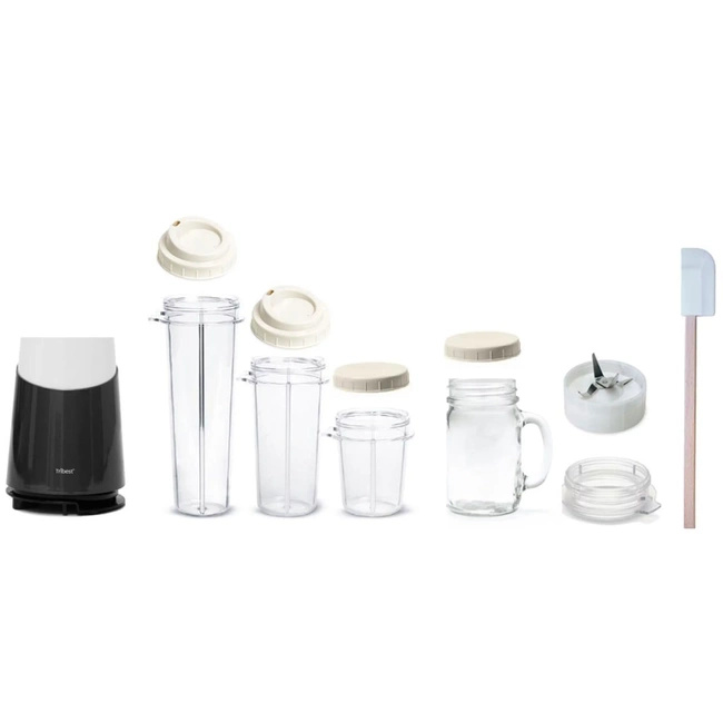 Blender Personalny II Mason Jar Ready Gray (zestaw 12 elementów) - Tribest