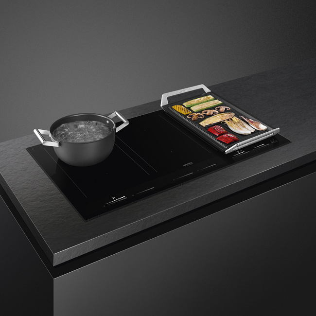 Smeg - Płyta indukcyjna, 90cm, Linea, Black linea Sim1964D czarne szkło.