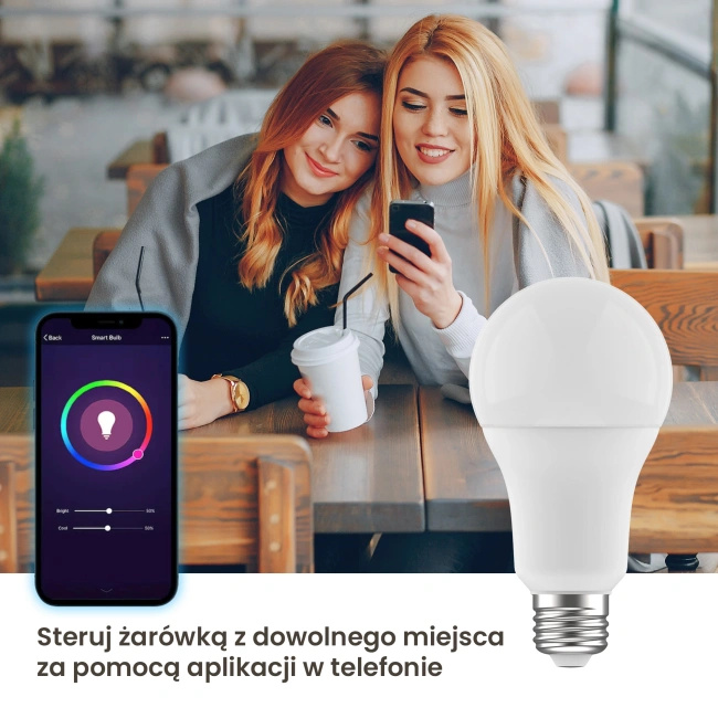 Żarówka LED Extralink Smartlife E27 A70, Wi-Fi, barwa od 2700 do 6500 K, 1055 lm