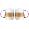 Komplet 2 szklanek Bolla 400 ml z różowym uchem Vialli Design