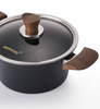 HAPPYCALL Garnek IH Woodique 24 cm 3 L Niski Czarny