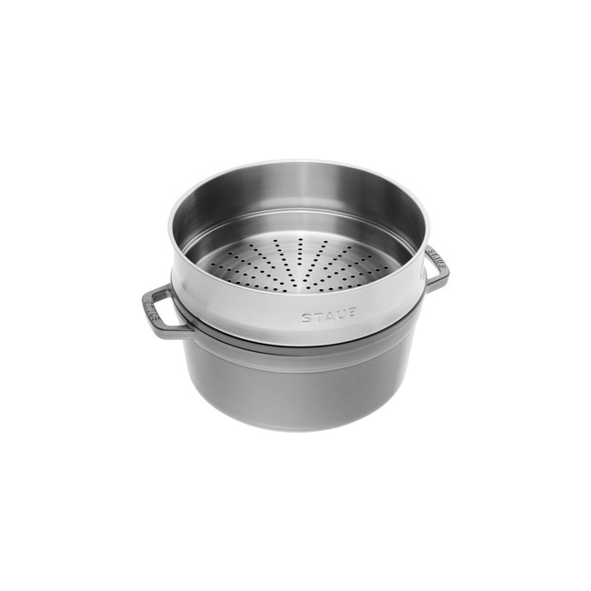 Garnek żeliwny okrągły z wkładem 3.8 ltr grafitowy - Staub