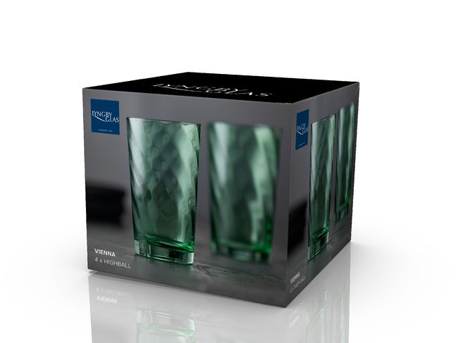 Szklanki Wysokie Vienna 400 Ml 4 Sztuki Zielone 31721 - Lyngby Glas