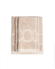 Ręcznik kąpielowy Monogram Opus 70x140cm beżowy - Officine Monogram