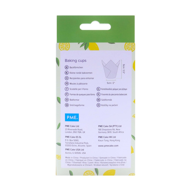 Pme Papilotki tulipanowe do muffinek - motyw cytryny (24 sztuki)