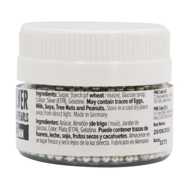 Pme Cukrowe Perełki Dekoracyjne 100 G 2.3 Mm, Srebrny