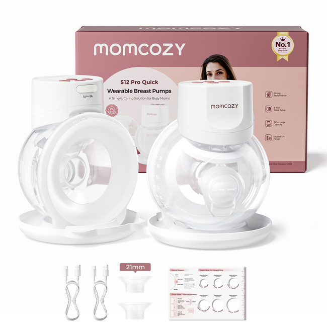Momcozy S12 Pro Quick | Laktator muszlowy | Bezprzewodowy, podwójny | Kolor biały