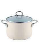 Garnek Riess wysoki z pokrywą 6,5l 24cm Avorio