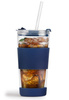 Kubek Termiczny Szklany Ze Słomką 600 Ml Granatowy Fuori 30381 - Vialli Design