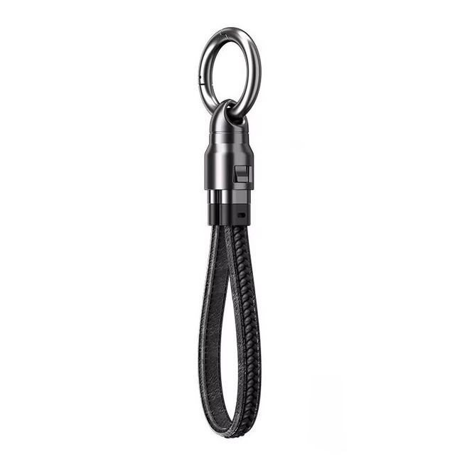 Extralink Smart Life Cable 240W Usb-C - Usb-C Keychain, 22CM, Nylon Braided, Black