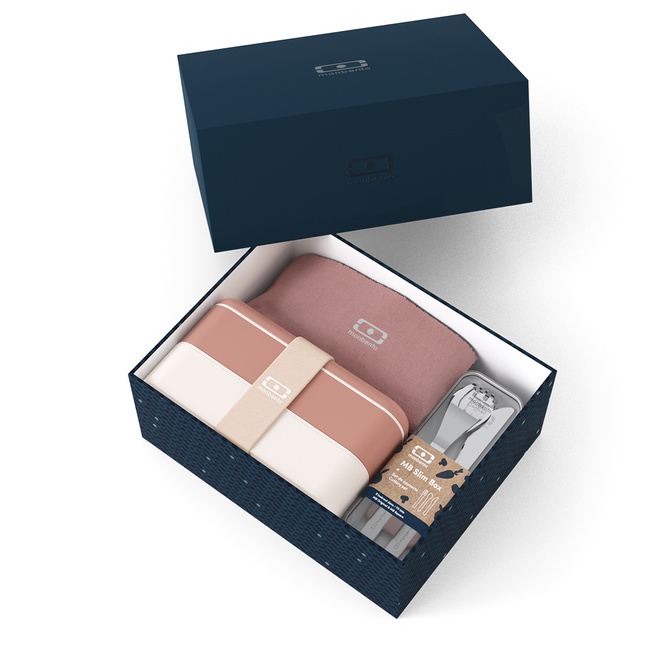 Zestaw prezentowy Monbento Gift Box Rosa Moka: lunchbox Original, sztućce i torba
