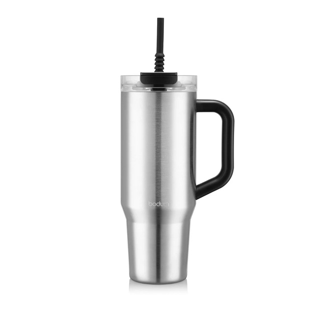 Bodum kubek termiczny ze słomką i uchwytem Travel Mug 1.2 l Black