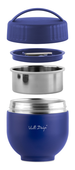 Termos z pojemnikiem i łyżką Fuori 680 ml Granatowy 30305 - Vialli Design