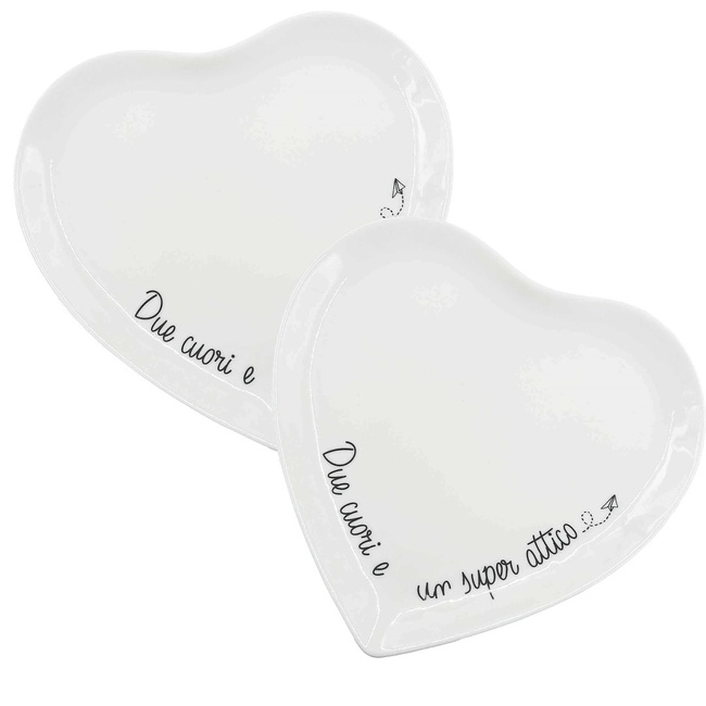 Zestaw2TalerzykówSercePorcelana17cmLaPorcellanaBianca