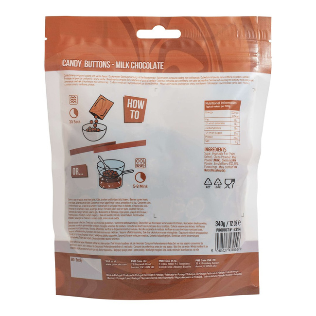 Cukrowe pastylki do dekoracji 340 g Brązowe - Pme